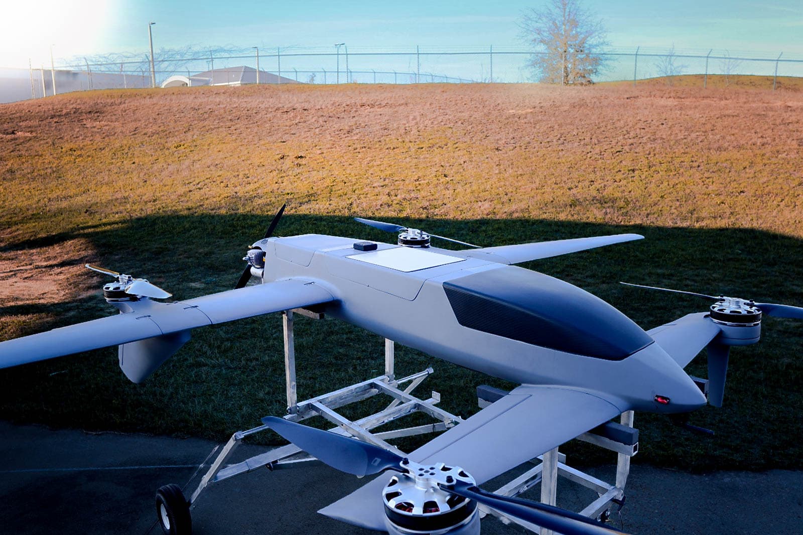 Avidron ARC dish installed on the aircraft airframe